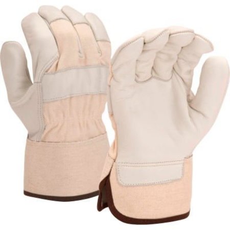 PYRAMEX Premium Grain Cowhide Leather Palm Gloves with Rubberized Safety Cuff, Size Large - Pkg Qty 12 GL1003WL